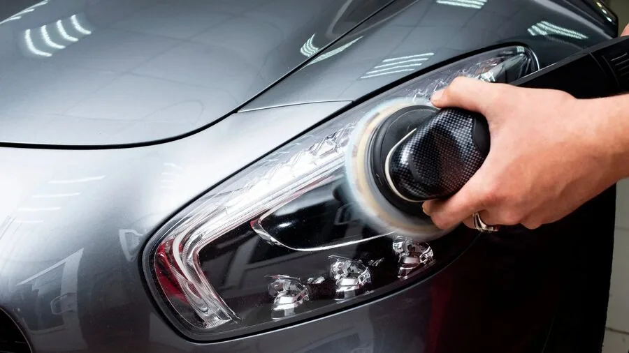 Polishing a car headlight and panel for a flawless finish